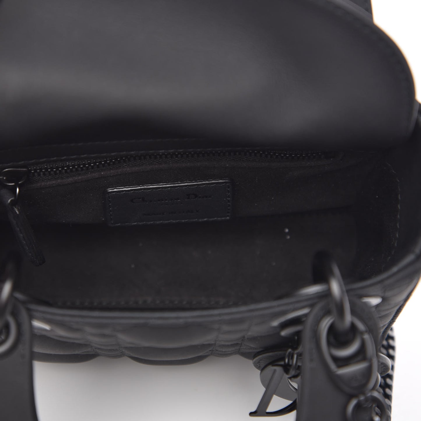Ultra Matte Calfskin Cannage Mini Lady Dior Black