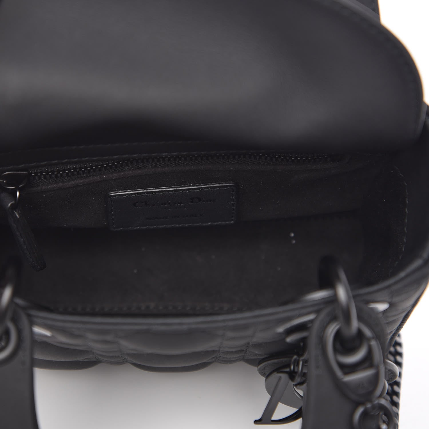 Christian Dior Ultra Matte Calfskin Cannage Mini Lady Dior Black 5 of 8