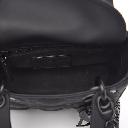 Christian Dior Ultra Matte Calfskin Cannage Mini Lady Dior Black 5 of 8