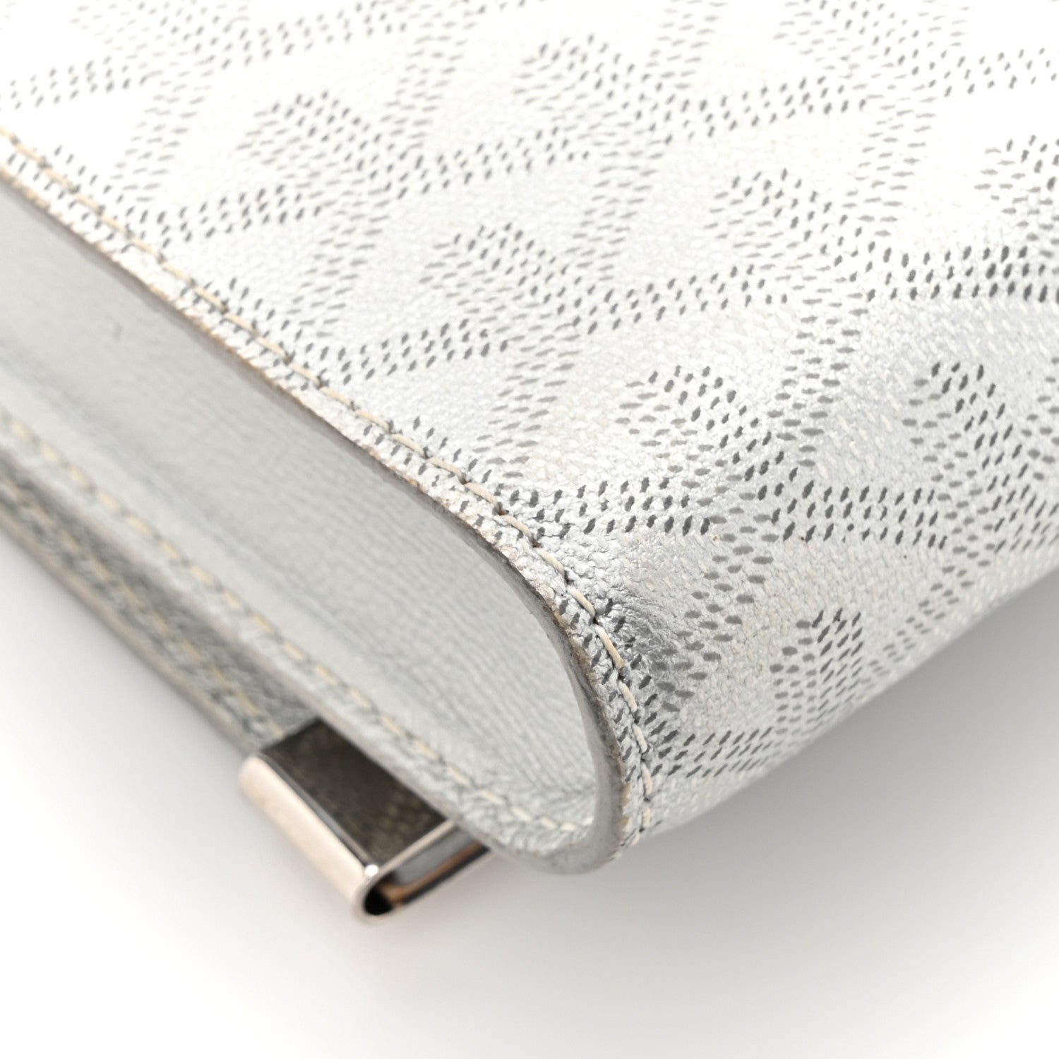 Goyard Goyardine Monte Carlo Bois Clutch With Strap Silver 17 of 17