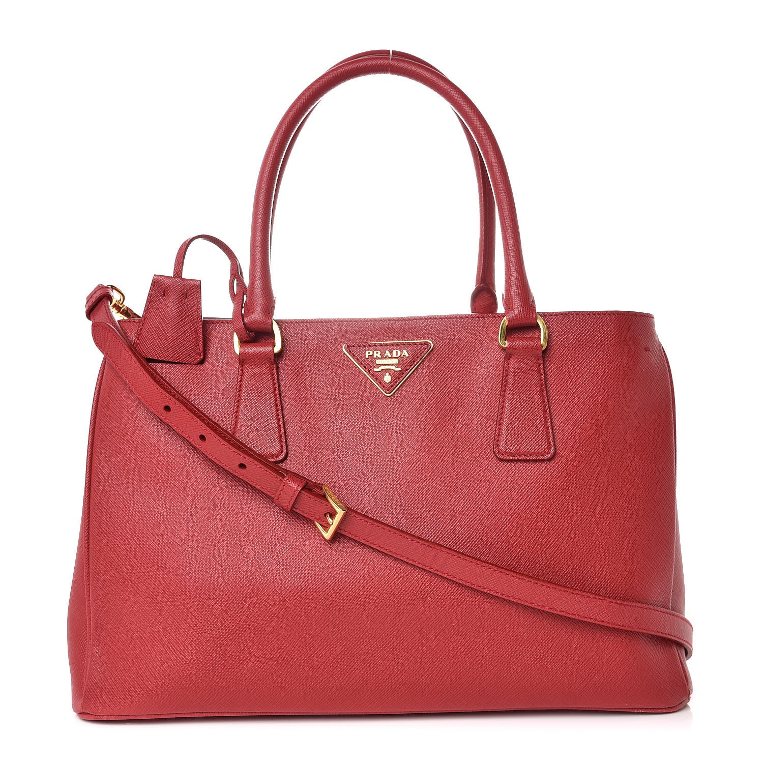 Prada Saffiano Lux Medium Tote Fuoco 1 of 14