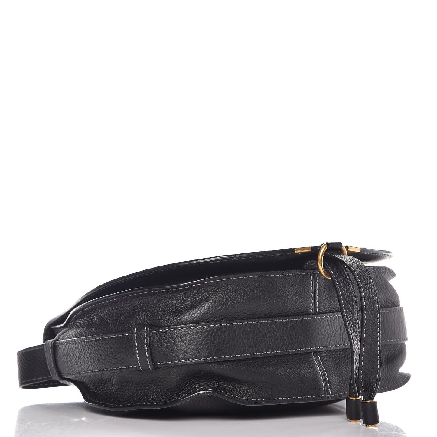 Calfskin Medium Marcie Round Crossbody Bag Black