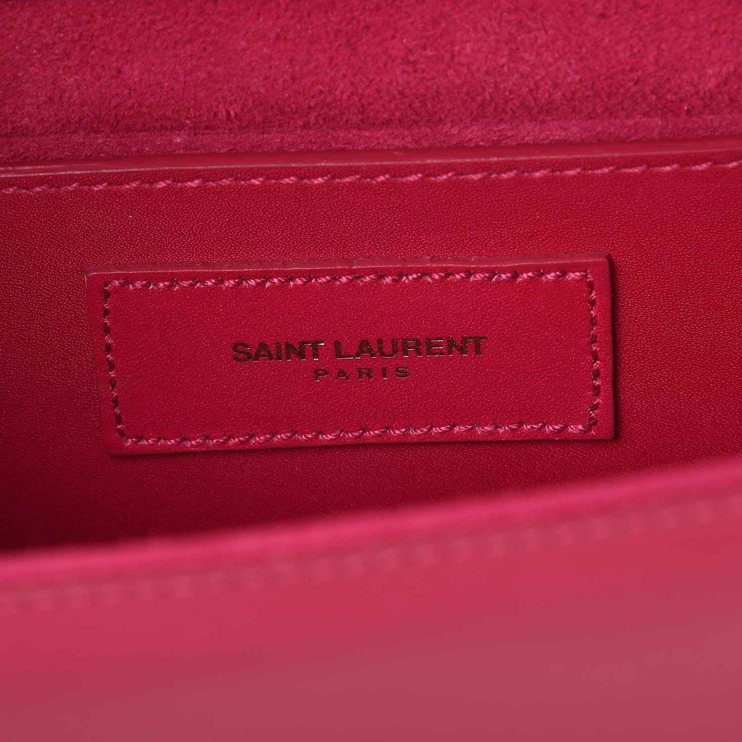 Saint Laurent Calfskin Classic Monogram Clutch Fuschia 6 of 7