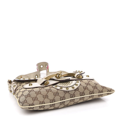 Gucci Monogram Studded Pelham Runway Flap Bag White 4 of 11