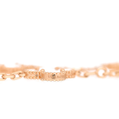 Van Cleef & Arpels 18K Yellow Gold Mother of Pearl 5 Motifs Vintage Alhambra Bracelet 4 of 5