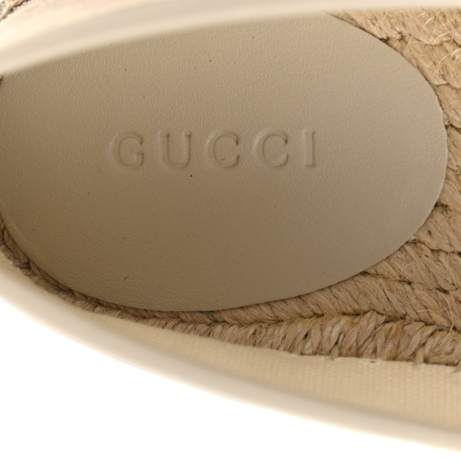 Gucci Washed Cotton Miro Soft Calfskin GG Monogram Espadrilles 36.5 White Mystic White 7 of 9