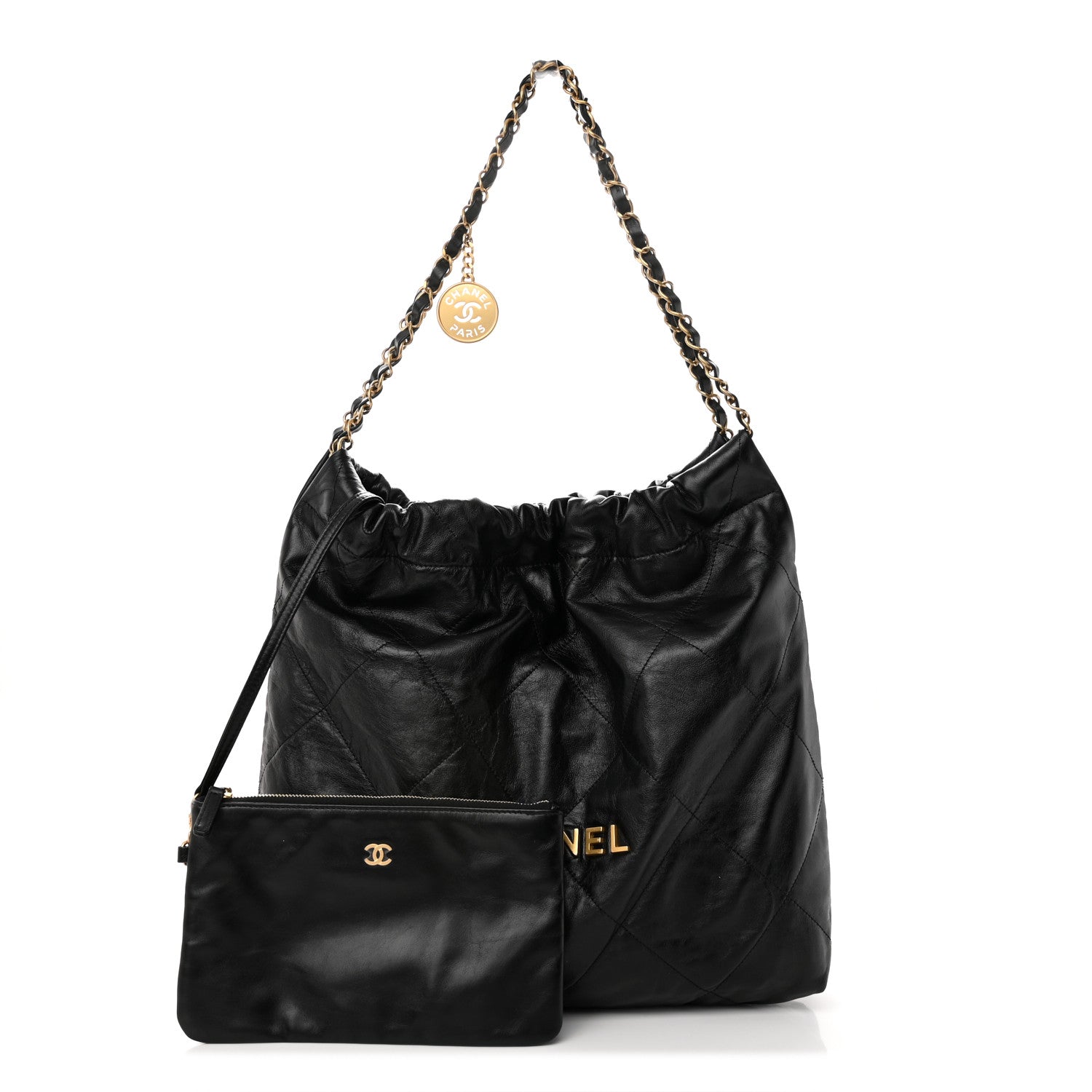 Chanel Shiny Calfskin Quilted Chanel 22 Black 1 of 11