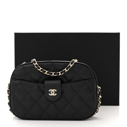 Chanel Caviar Quilted Chain Camera Bag Black 11 of 11