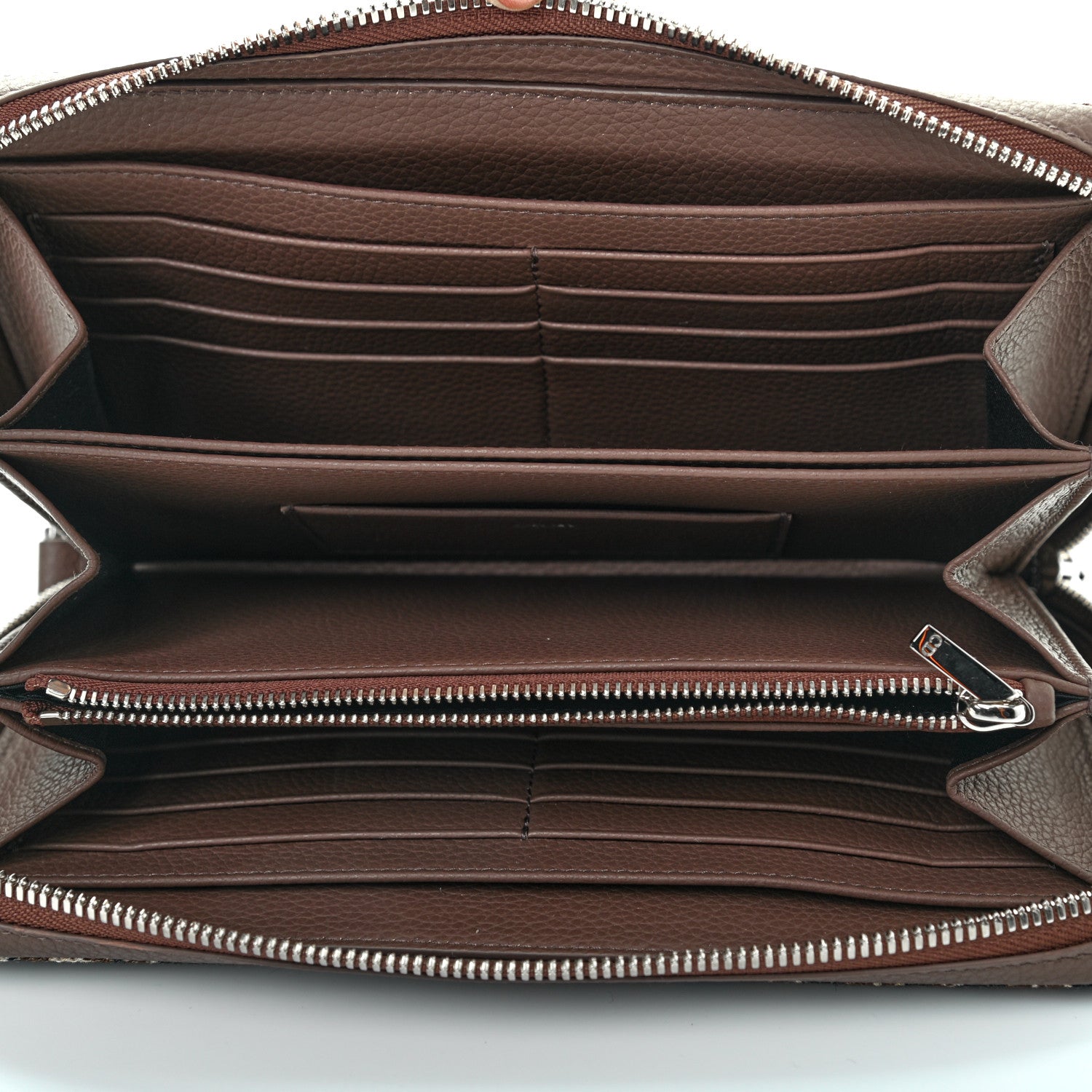 Christian Dior Oblique Zip Around Travel Wallet Brown Navy 5 of 8