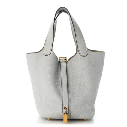 Hermes Taurillon Clemence Picotin Lock 18 PM Bleu Pale 1 of 14