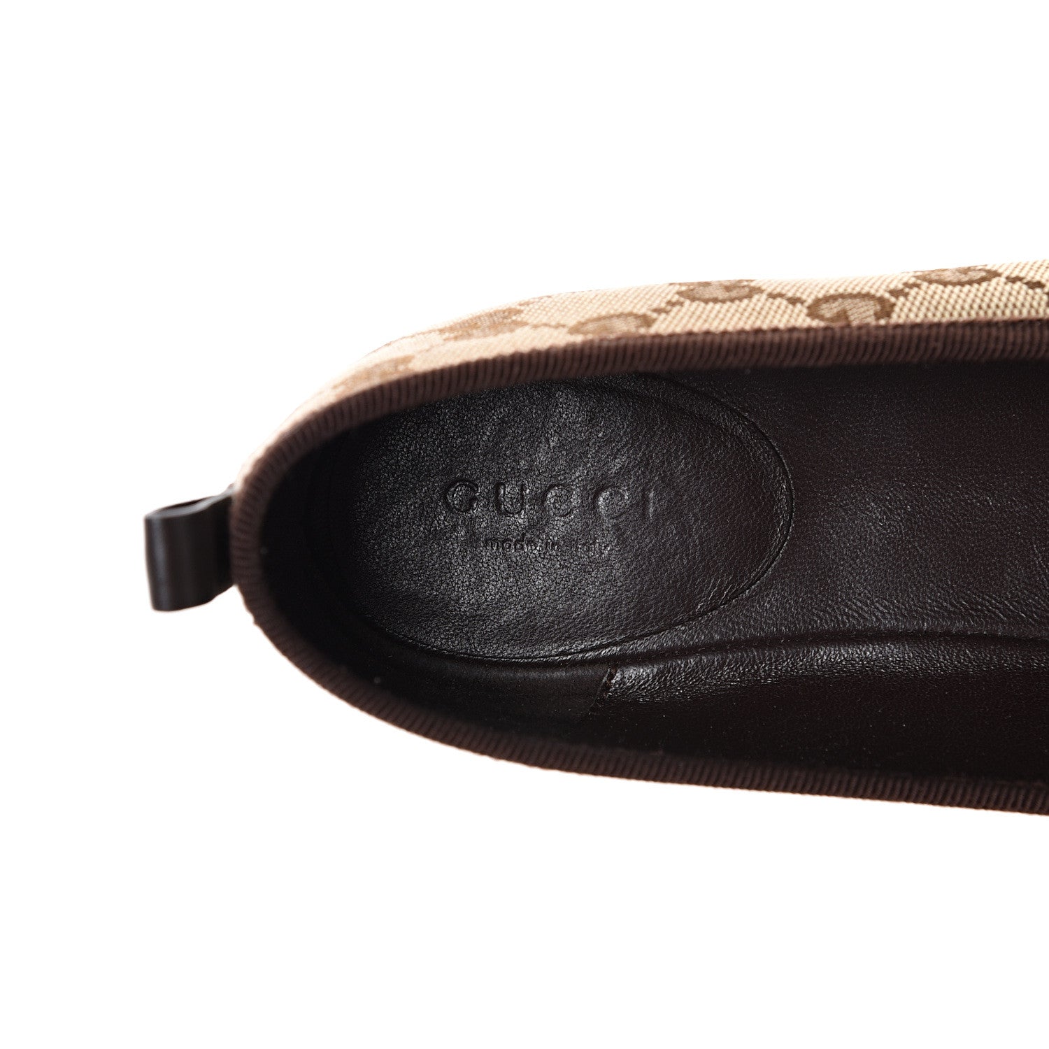 Gucci Monogram Miro Soft Calfskin Ballet Flats 39.5 Beige Ebony Cocoa 7 of 10