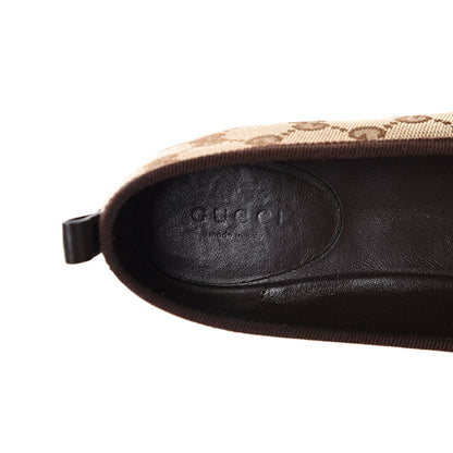 Gucci Monogram Miro Soft Calfskin Ballet Flats 39.5 Beige Ebony Cocoa 7 of 10
