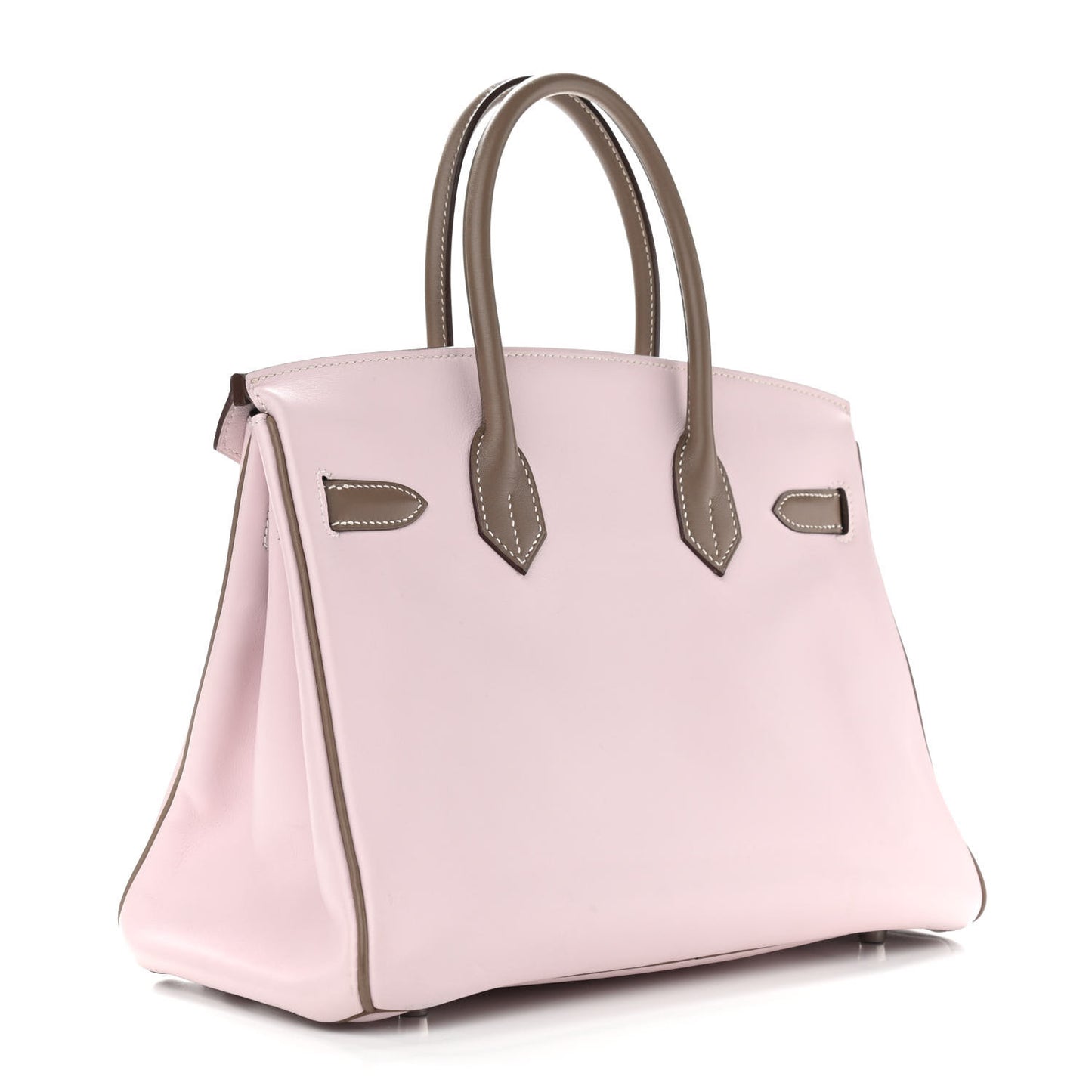 Swift Horseshoe Bi-Color Birkin 30 Rose Dragee Etoupe