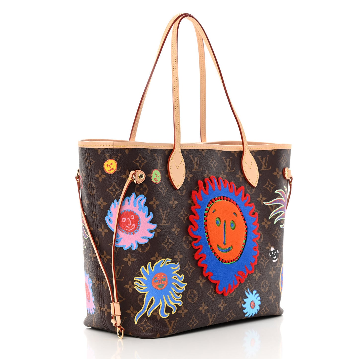 LV X YK Monogram Faces Neverfull MM