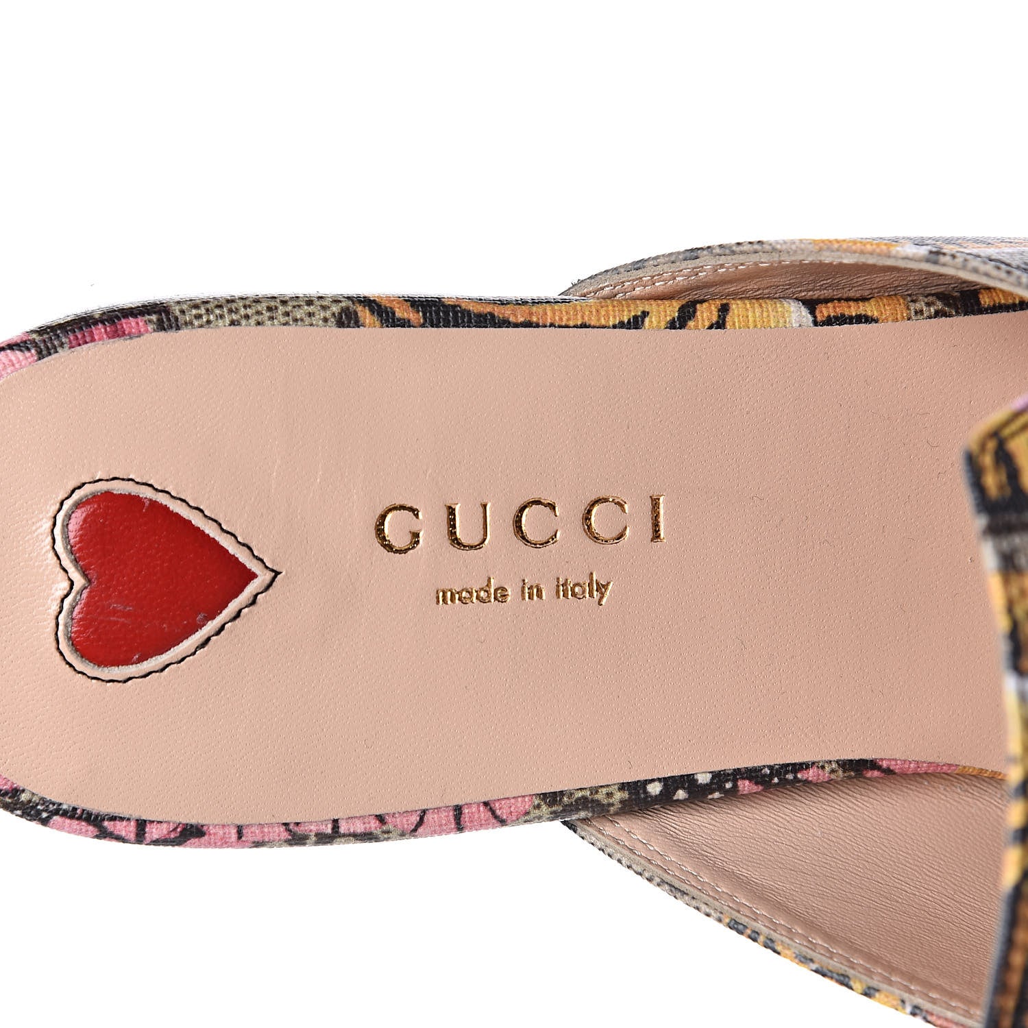 Gucci GG Supreme Monogram Bengal Womens Princetown Slippers 38 Beige Crop Pink 7 of 8