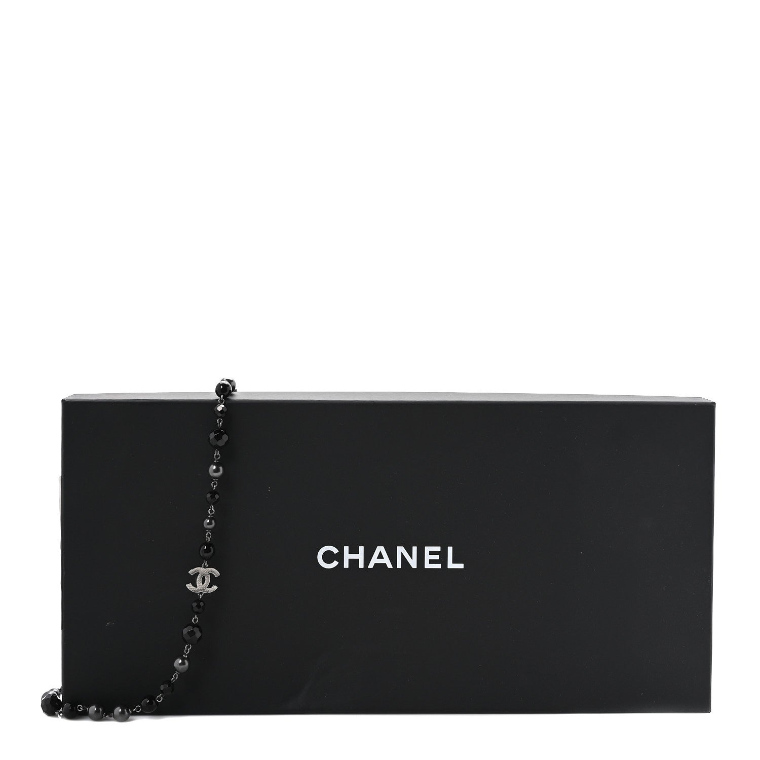 Chanel Enamel Pearl Baroque Crystal CC Long Necklace Gold Black White 5 of 5