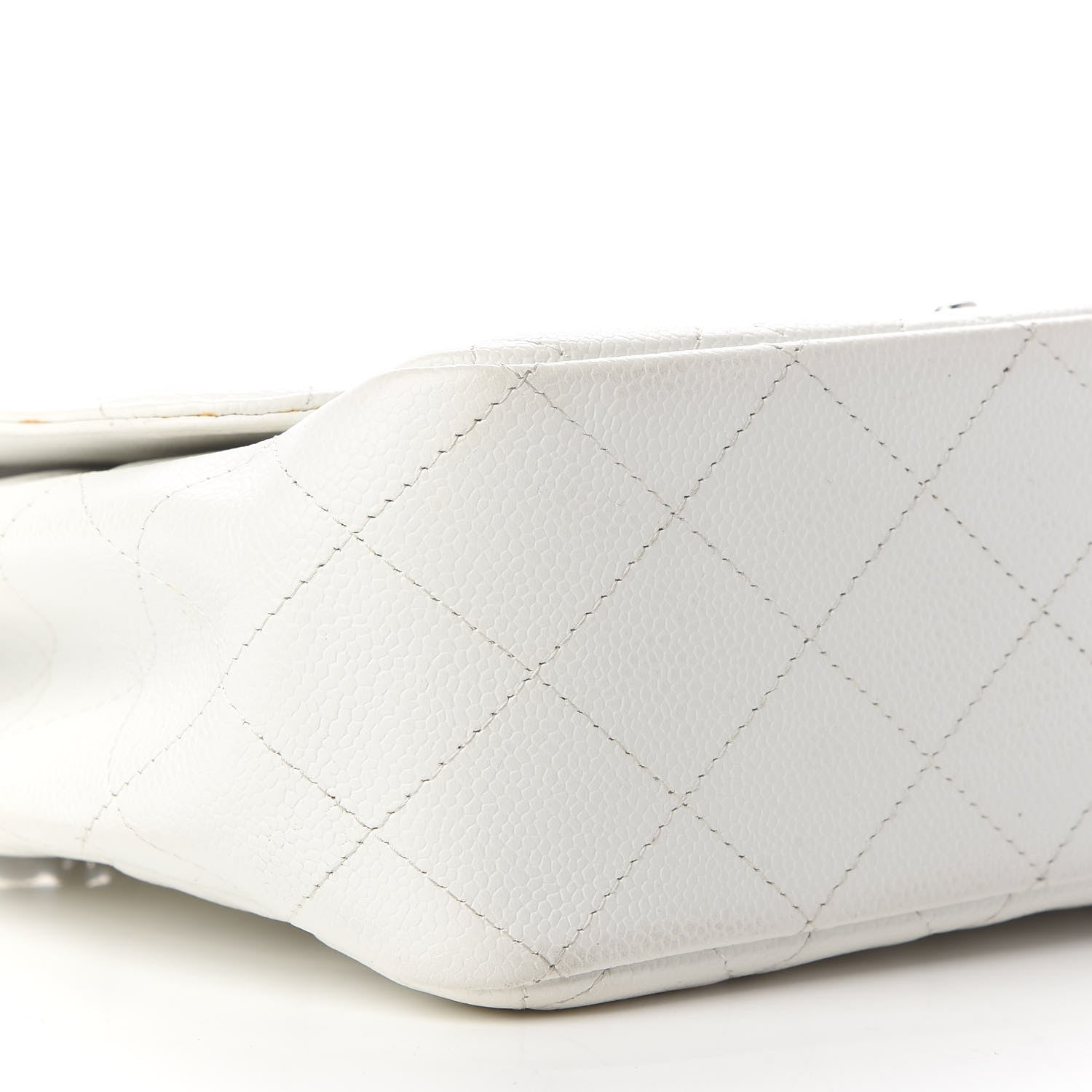 Chanel Caviar Quilted Jumbo Single Flap White 8 of 12