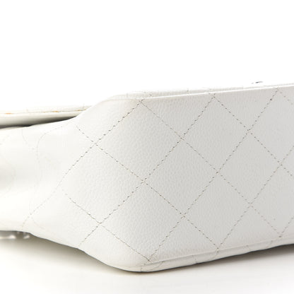 Chanel Caviar Quilted Jumbo Single Flap White 8 of 12