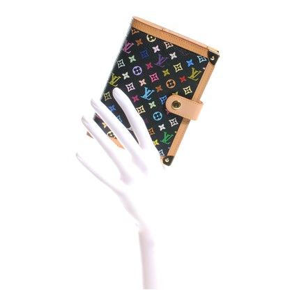 Louis Vuitton Monogram Multicolor Small Ring Agenda Cover Black 2 of 8