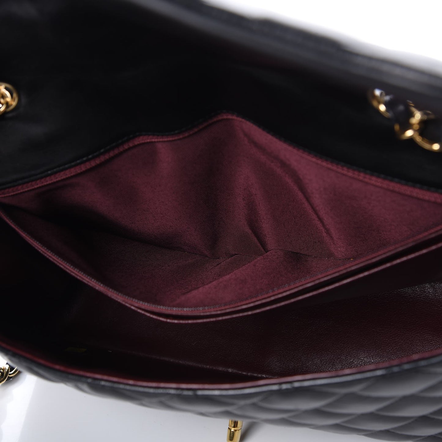 Lambskin Quilted Jumbo Single Flap Black