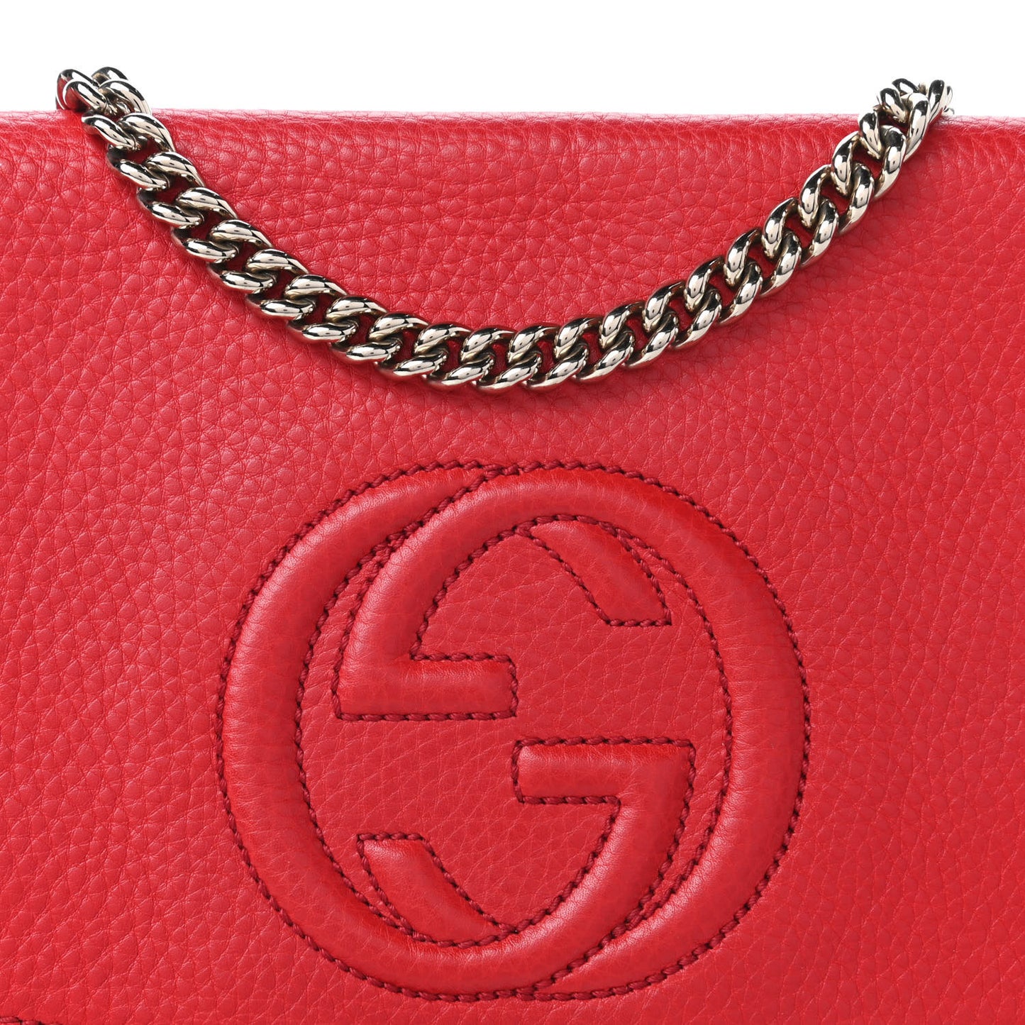 Pebbled Calfskin Medium Soho Flap Crossbody Tabasco Red
