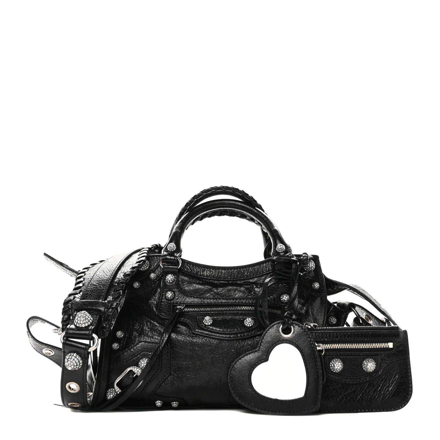 Balenciaga Agneau Arena Crystal Neo Cagole Handbag XS Black 1 of 10