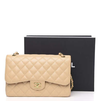 Chanel Caviar Quilted Jumbo Double Flap Beige Clair 12 of 12