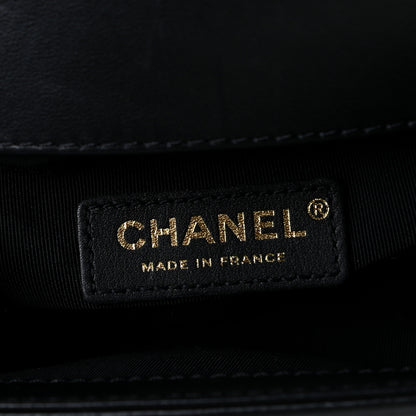 Chanel Calfskin Quilted Small Boy Top Handle Flap Black 8 of 10