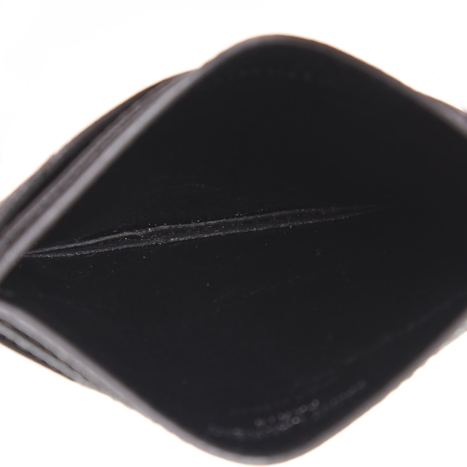 Saint Laurent Grain De Poudre Matelasse Chevron Monogram Credit Card Case Coal 4 of 10