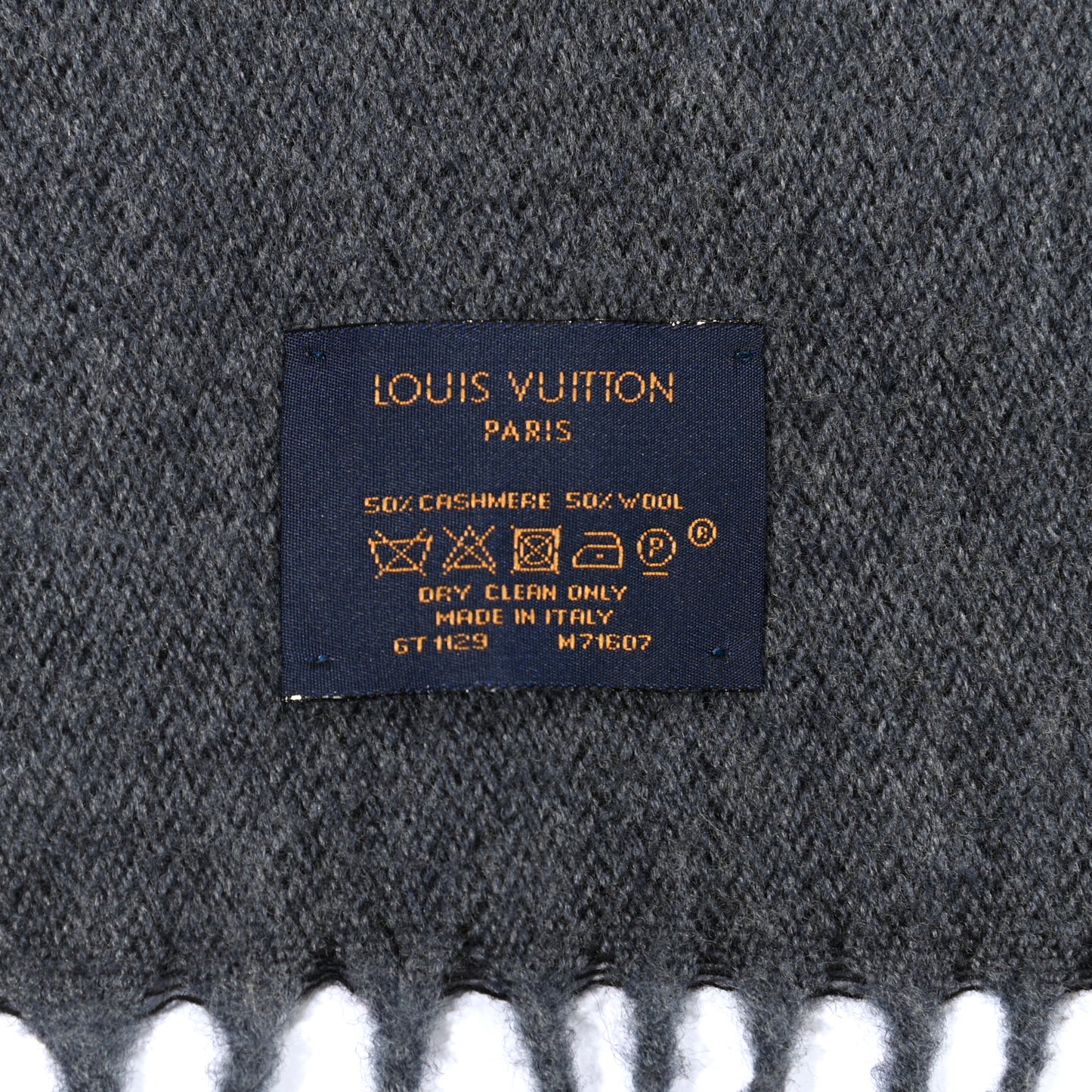 Cashmere Wool Monogram Gradient Scarf Black