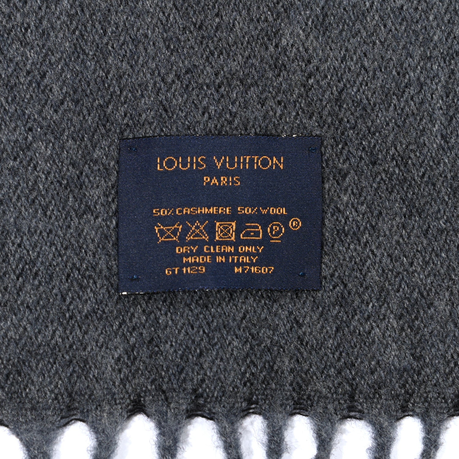 Louis Vuitton Cashmere Wool Monogram Gradient Scarf Black 5 of 5
