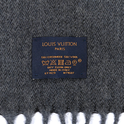 Louis Vuitton Cashmere Wool Monogram Gradient Scarf Black 5 of 5