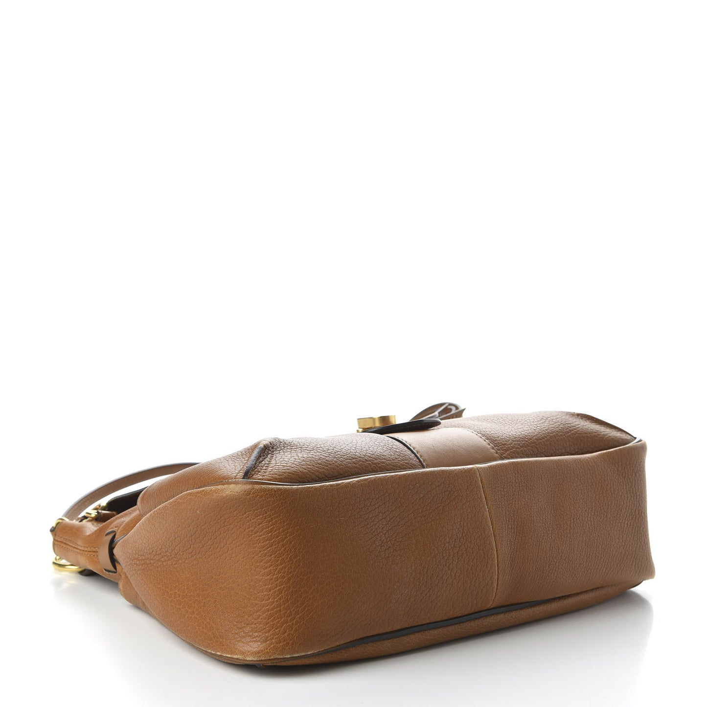 Grained Lambskin Medium Lexa Shoulder Bag Mustard Brown