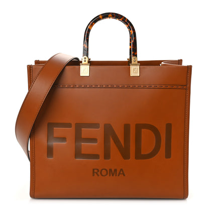 Fendi Vitello King Plexiglass Medium Fendi Sunshine Shopper Tote Cuoio 1 of 8
