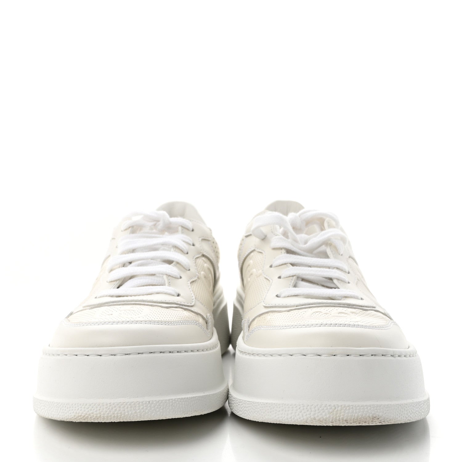 Gucci Calfskin GG Tennis Embossed Perforated Womens Platform 55mm Sneakers Great White 2 of 17