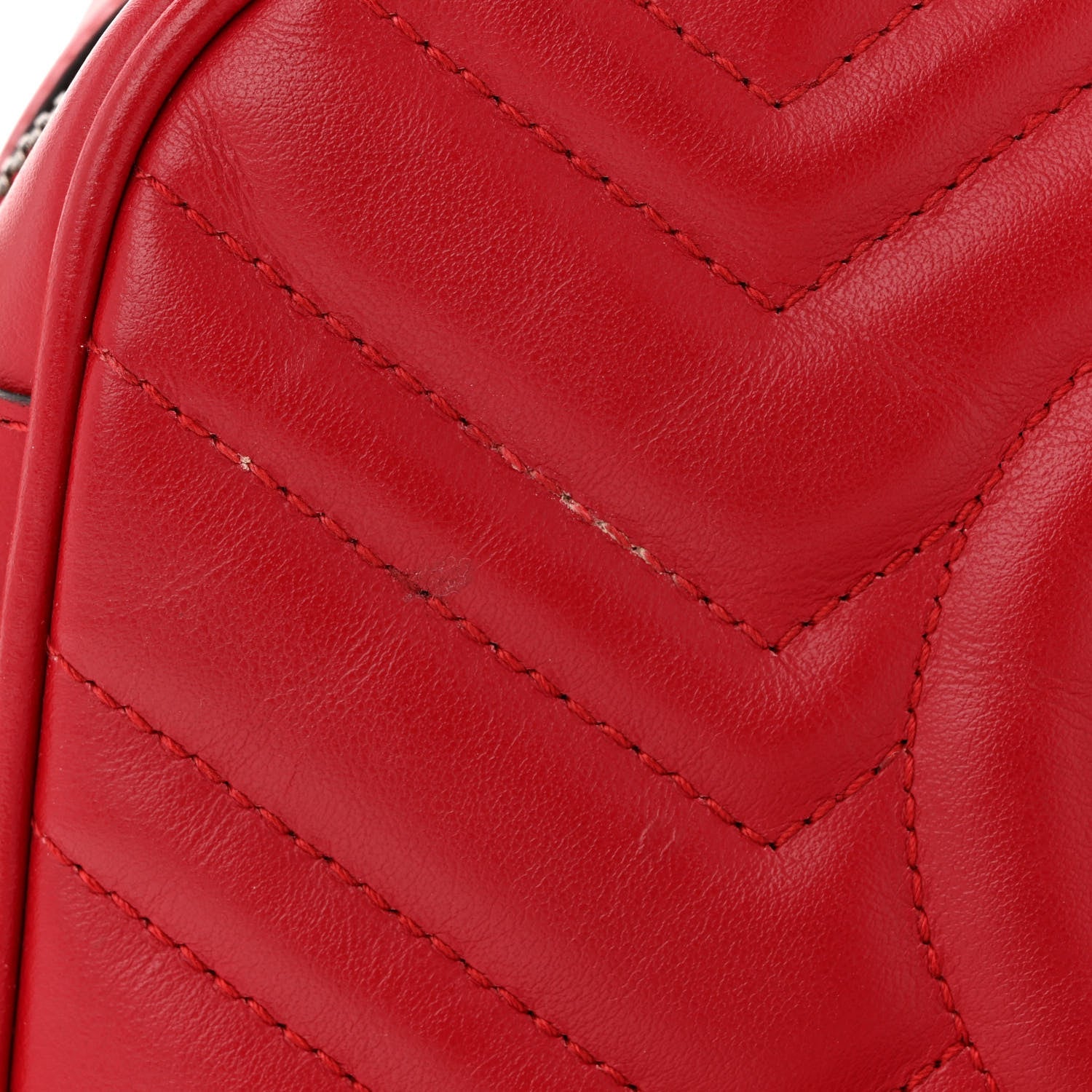 Gucci Calfskin Matelasse Small GG Marmont Chain Shoulder Bag Hibiscus Red 11 of 12