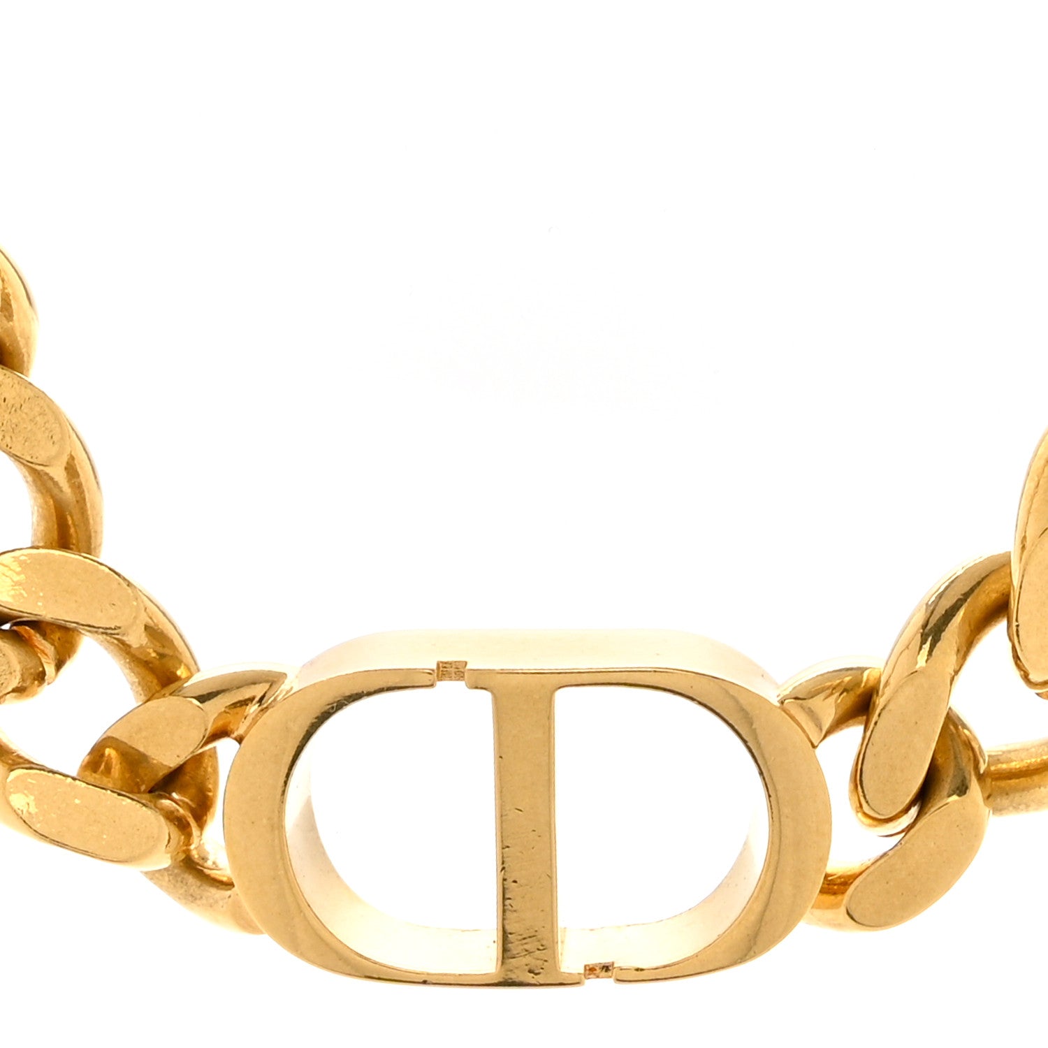 Christian Dior Metal Danseuse Etoile Chain Choker Necklace Gold