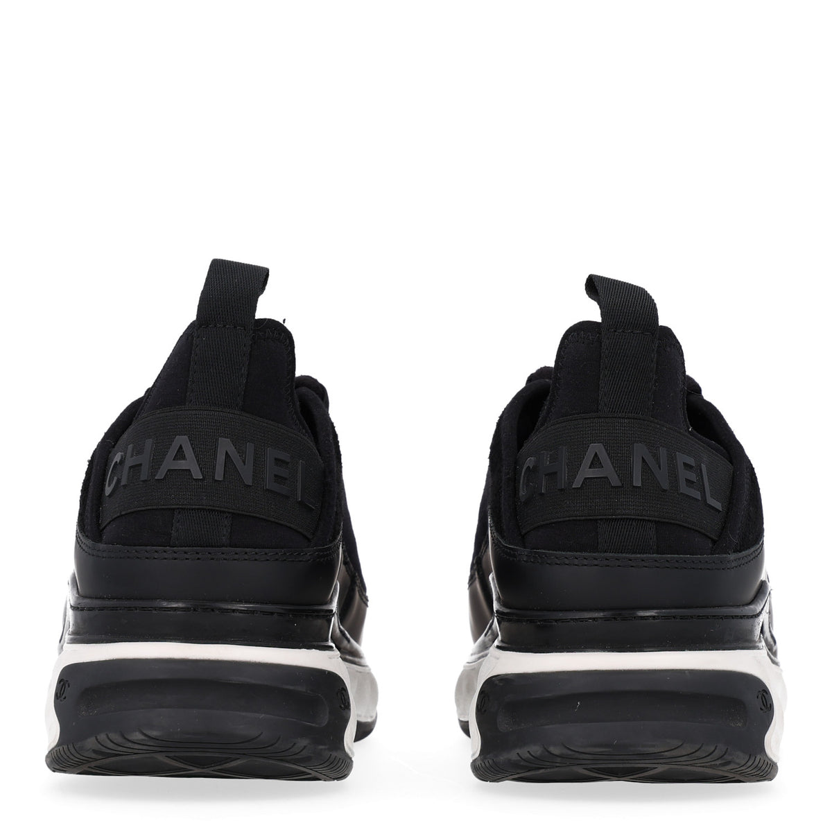Velvet Calfskin Mixed Fibers CC Sneakers 39 Black