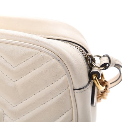Gucci Calfskin Matelasse Small GG Marmont Chain Shoulder Bag White 15 of 18