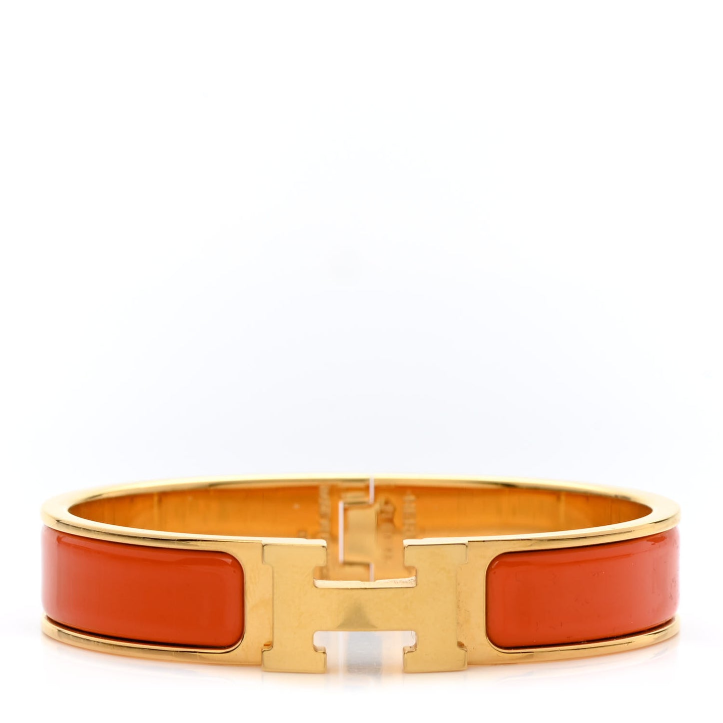 Enamel Narrow Clic Clac H Bracelet PM Orange
