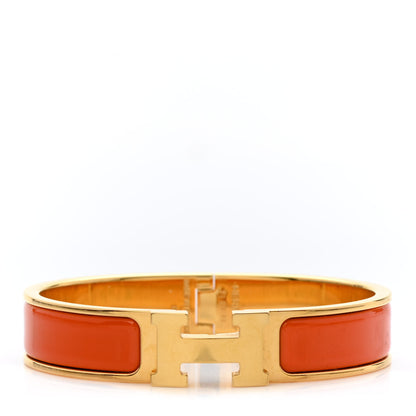 Hermes Enamel Narrow Clic Clac H Bracelet PM Orange 1 of 5