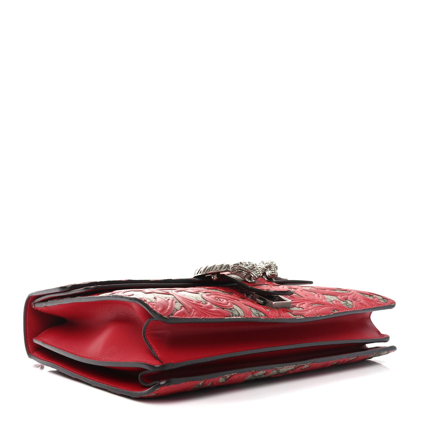 GG Supreme Monogram Arabesque Medium Dionysus Shoulder Bag Hibiscus Red