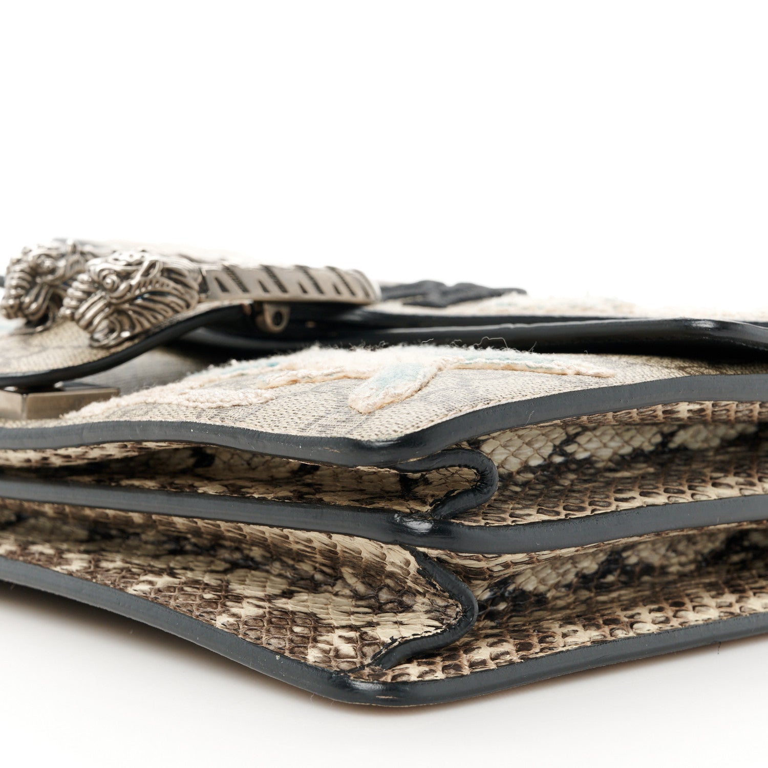 Gucci X MLB GG Supreme Monogram Snakeskin NY Yankees Patch Embroidered Small Dionysus Shoulder Bag 11 of 11