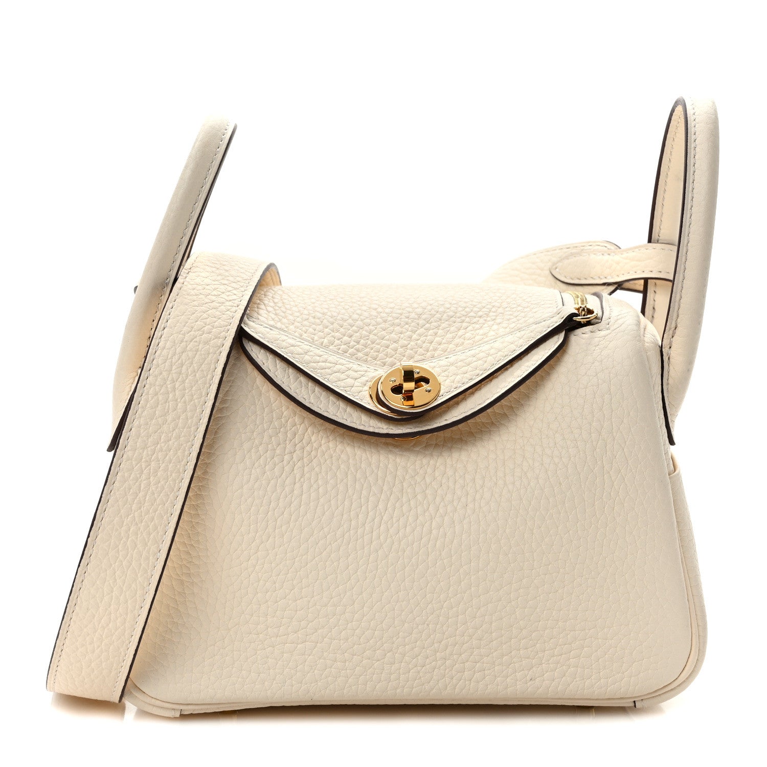 Hermes Taurillon Clemence Mini Lindy 20 Craie 1 of 12