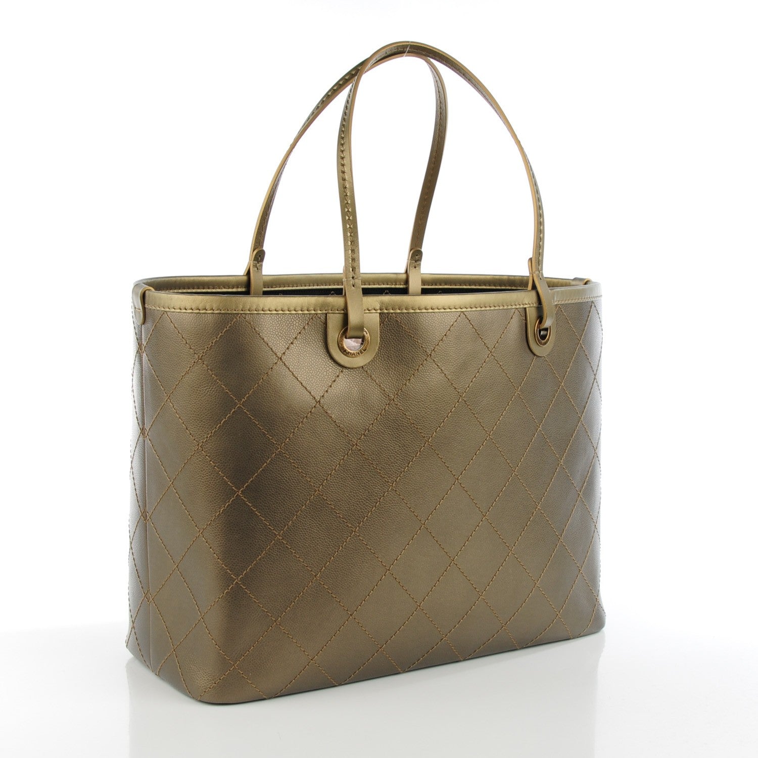 Chanel Grained Calfskin Large Shopping Fever Tote Gold 4 of 8