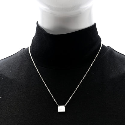 Gucci Sterling Silver Trademark Logo Square Pendant Necklace 2 of 4