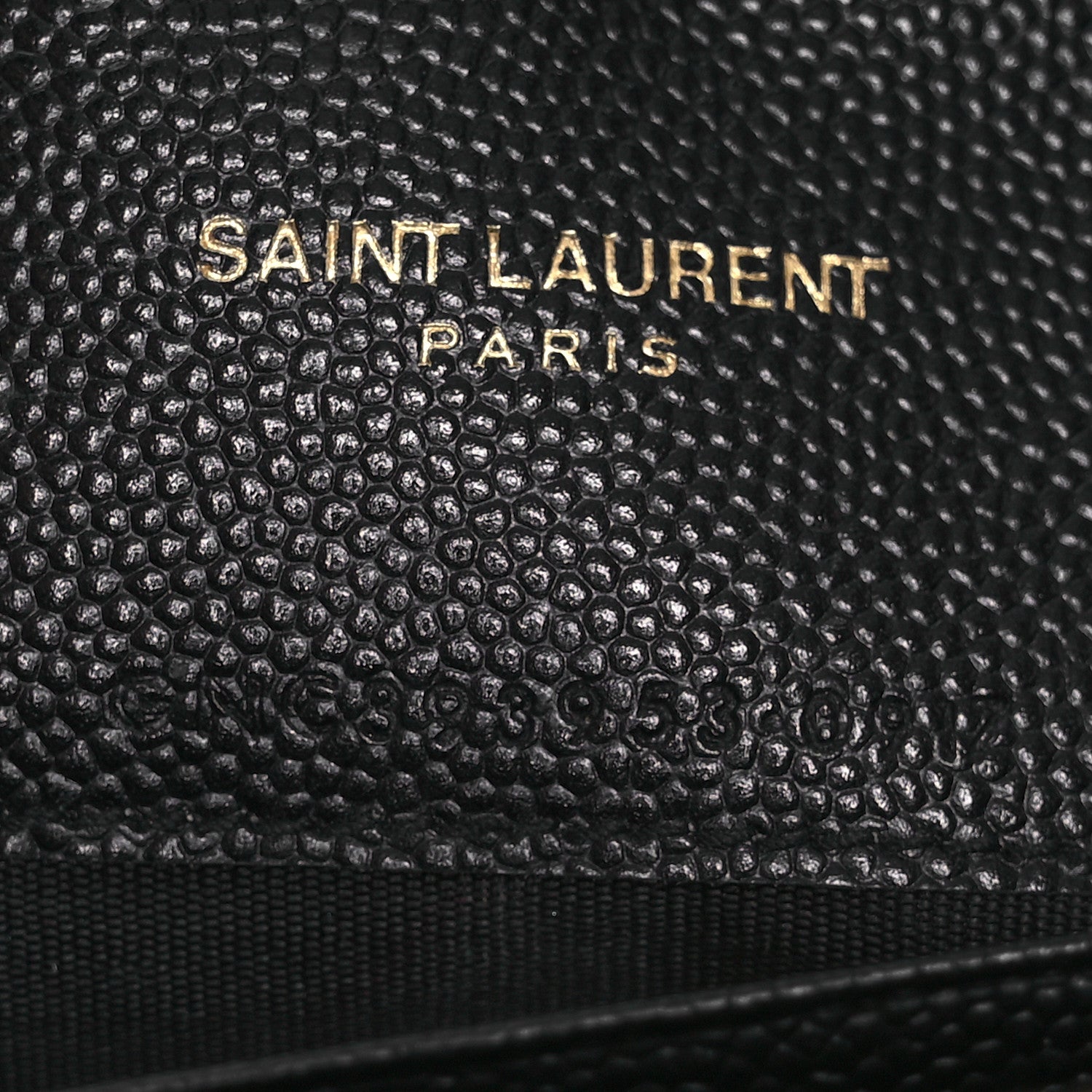 Saint Laurent Grain De Poudre Matelasse Chevron Monogram Envelope Chain Wallet Black 7 of 14