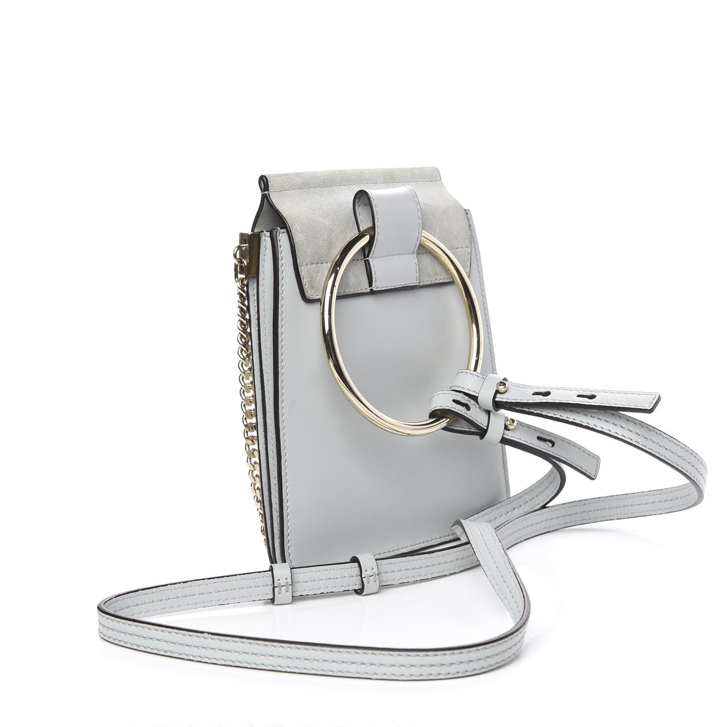 Chloe Suede Calfskin Mini Faye Bracelet Bag Airy Grey 2 of 11