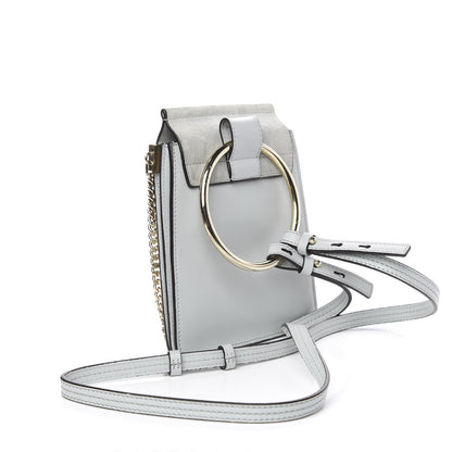 Chloe Suede Calfskin Mini Faye Bracelet Bag Airy Grey 2 of 11