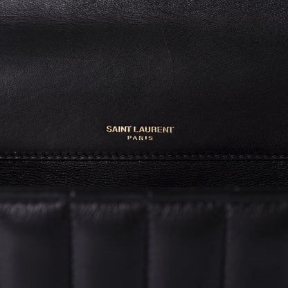 Saint Laurent Lambskin Matelasse Monogram Large Vicky Chain Bag Black 8 of 13